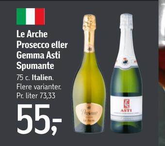 Føtex Le arche prosecco eller gemma asti spumante tilbud