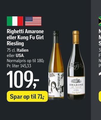 Føtex Righetti amarone eller kung fu girl riesling tilbud