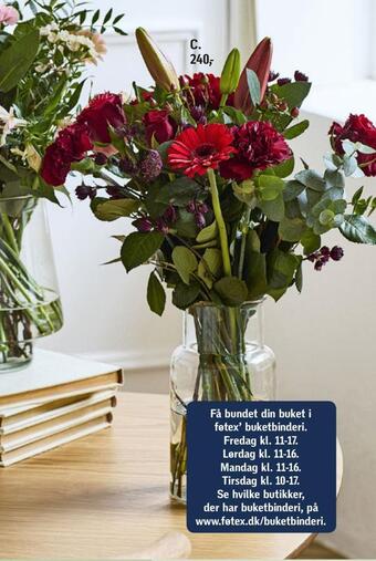 Føtex Håndbundet buket med 6 bundter blomster og grønt tilbud