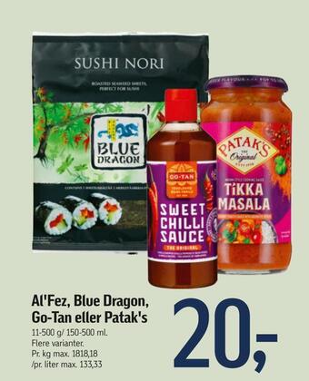 Føtex Al'fez, blue dragon, go-tan eller patak's tilbud