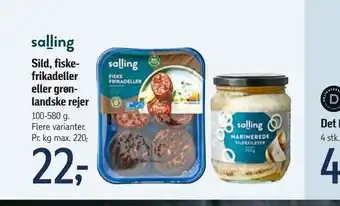 Føtex Sild, fiskefrikadeller eller grønlandske rejer tilbud
