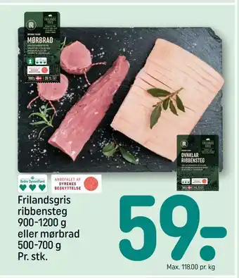 REMA 1000 Frilandsgris ribbensteg eller mørbrad tilbud