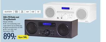 Føtex Dab+/fm radio med cd og bluetooth tilbud
