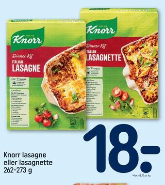 REMA 1000 Knorr lasagne eller lasagnette tilbud