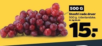 Netto Stenfri røde druer tilbud