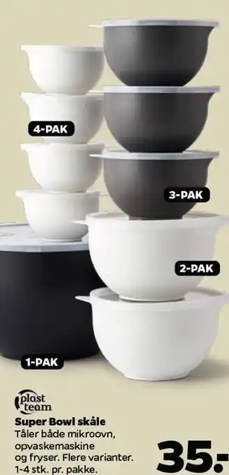 Netto Super bowl skåle 1-4 stk pr. pakke tilbud