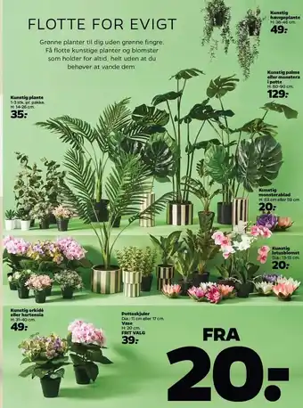 Netto Flotte kunstige planter og blomster tilbud