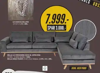 My Home Bella 2,5 personers sofa m. open end tilbud