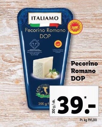 Lidl Italiamo pecorino romano dop tilbud