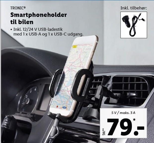 Tronic smartphoneholder til bilen tilbud hos Lidl