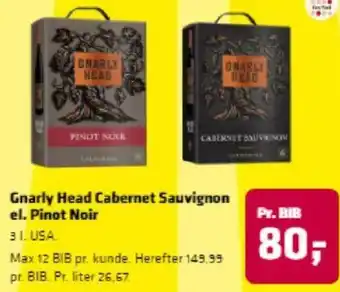 Fleggaard Gnarly Head Cabernet Sauvignon el. Pinot Noir tilbud
