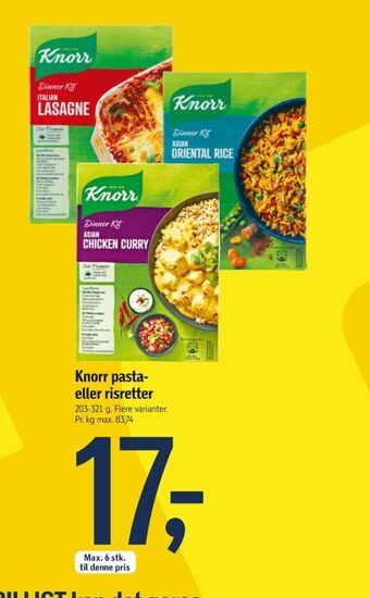 Føtex Knorr pastaretter tilbud