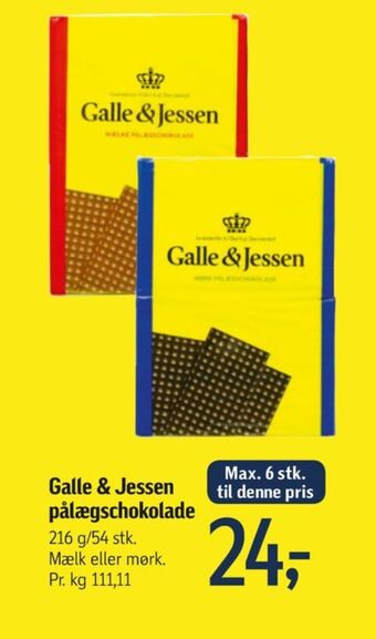 Føtex Galle & jessen pålægschokolade mælk tilbud
