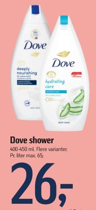 Føtex Dove bodyshampoo tilbud
