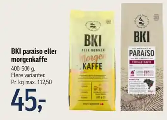 Morgenkaffe kaffebønner - hele