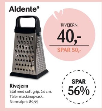 Kop & Kande Aldente rivejern tilbud