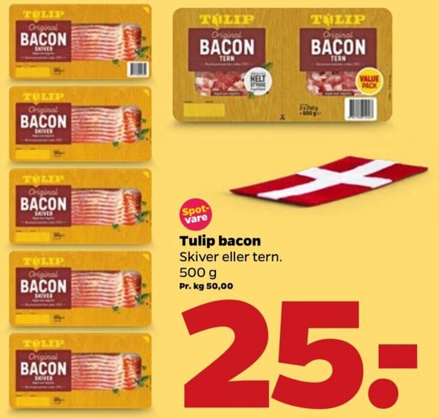 Tulip Bacon 500g tilbud hos Netto