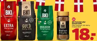 Netto BKI Formalet Eller Instant Kaffe 100-400g tilbud