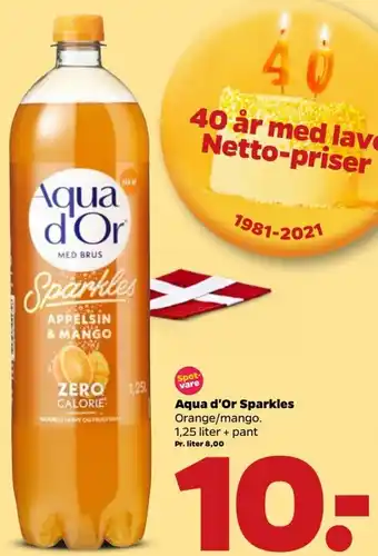 Netto Aqua D'Or Sparkles 1,25 Liter tilbud