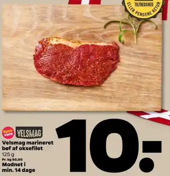 Netto Velsmag Marineret Bøf Af Oksefilet 125g tilbud