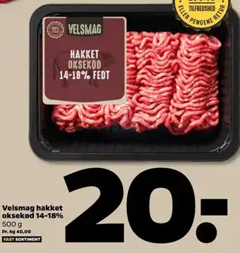 Netto Velsmag Hakket Oksekød 500g tilbud