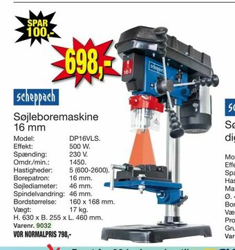 Harald Nyborg Søjleboremaskine 16 mm tilbud