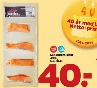 Netto Lakseportioner 400g tilbud