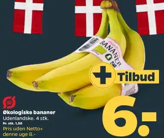 Netto Økologiske Bananer 4 Stk tilbud