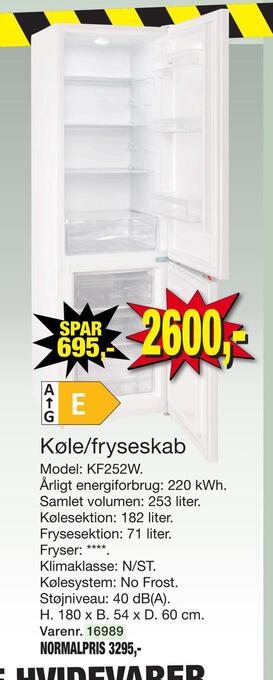 Harald Nyborg Køle/fryseskab tilbud
