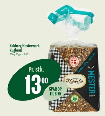 Min Købmand Kohberg Mesterværk Rugbrød tilbud