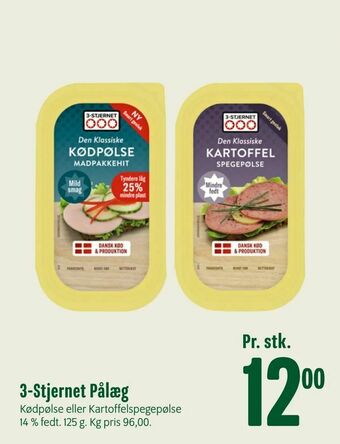 Min Købmand 3-Stjernet Pålæg tilbud