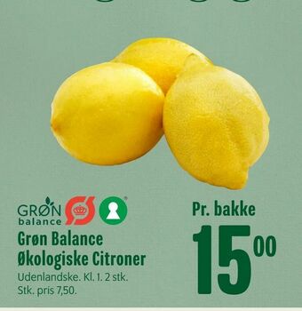Min Købmand Grøn Balance Økologiske Citroner tilbud