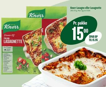 Min Købmand Knorr Lasagne eller Lasagnette tilbud