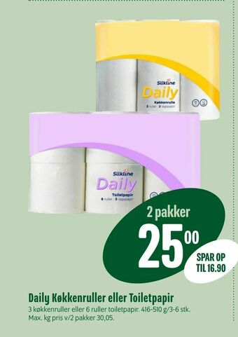 Min Købmand Daily Køkkenruller eller Toiletpapir tilbud