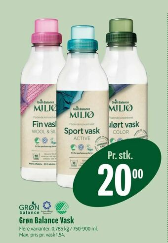 Min Købmand Grøn Balance Vask tilbud