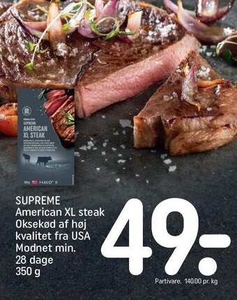 REMA 1000 Supreme american xl steak tilbud