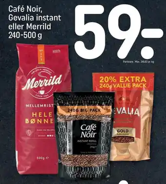 REMA 1000 Café noir, gevalia instant el. merrild tilbud