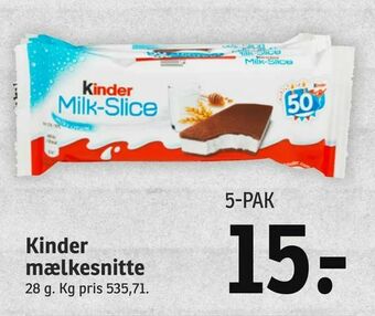 SPAR Kinder mælkesnitte tilbud