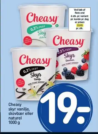REMA 1000 Cheasy skyr vanilje, skovbær el. naturel tilbud