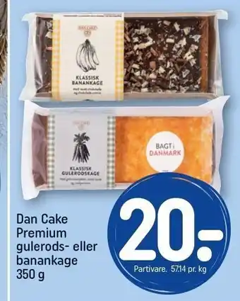 REMA 1000 Dan cake premium gulerods- eller banankage 350 g tilbud