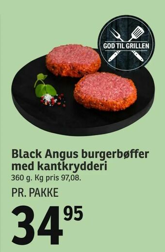 Black Angus burgerbøffer med kantkrydderi