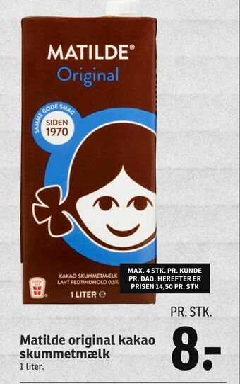 SPAR Matilde original kakao skummetmælk tilbud