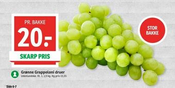 SPAR Grønne Grappoloni druer tilbud