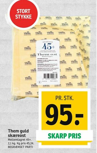 SPAR Them guld skæreost tilbud
