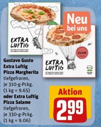 REWE DE Gustavo Gusto Extra Luftig Pizza Margherita Oder Extra Luftig Pizza Salame tilbud