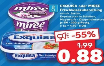 Kaufland Exquisa oder Miree Frischkäsezubereitung tilbud