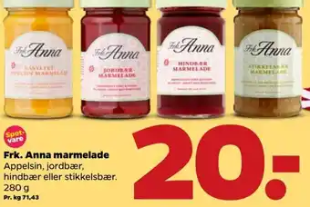 Netto Frk. Anna Maemelade 280g tilbud