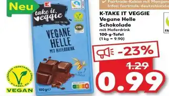 Kaufland K-Take It Veggie Vegane Helle Schokolade tilbud