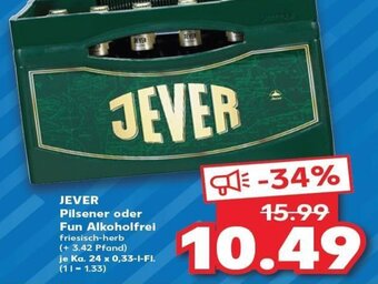 Kaufland Jever Pilsener oder Fun Alkoholfrei tilbud