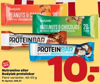 Netto Nutramino Eller Bodylab Proteinbar 48-55g tilbud